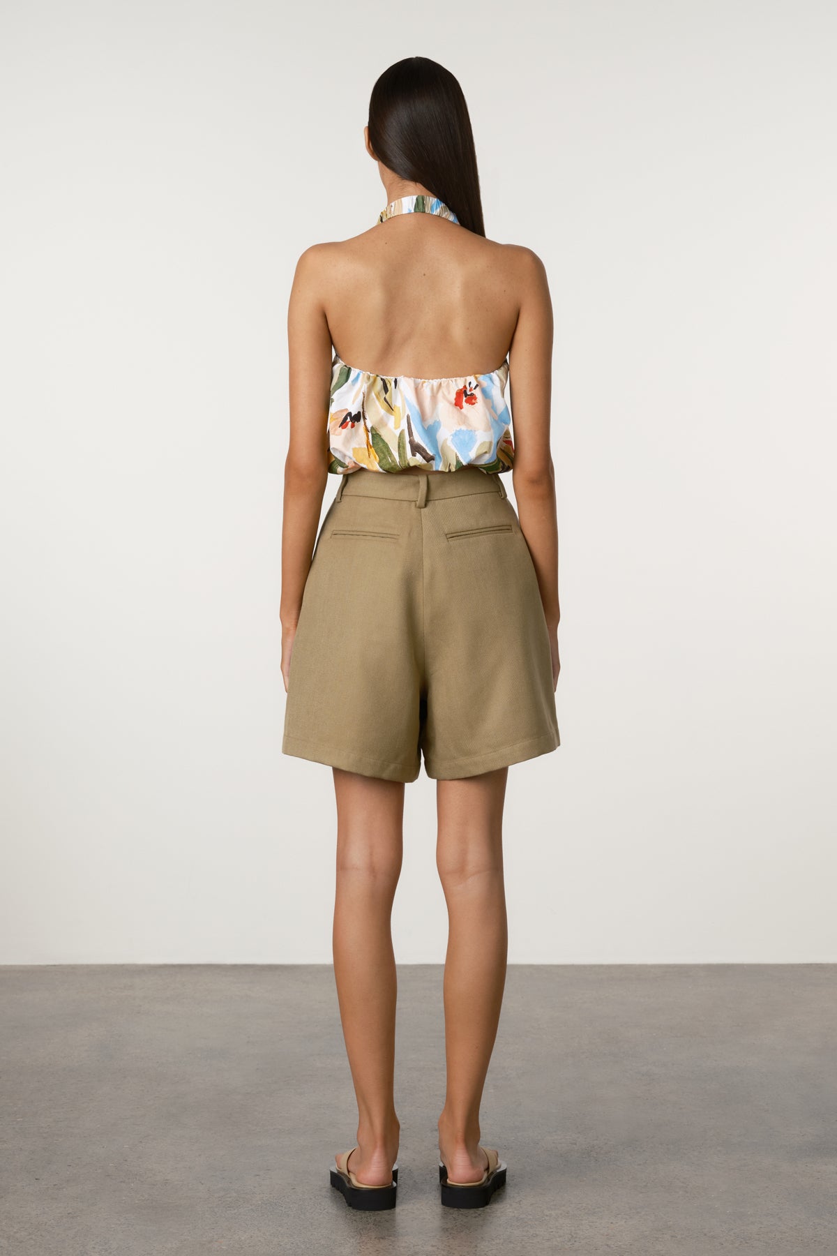 Summer Floral Cotton Halter Top
