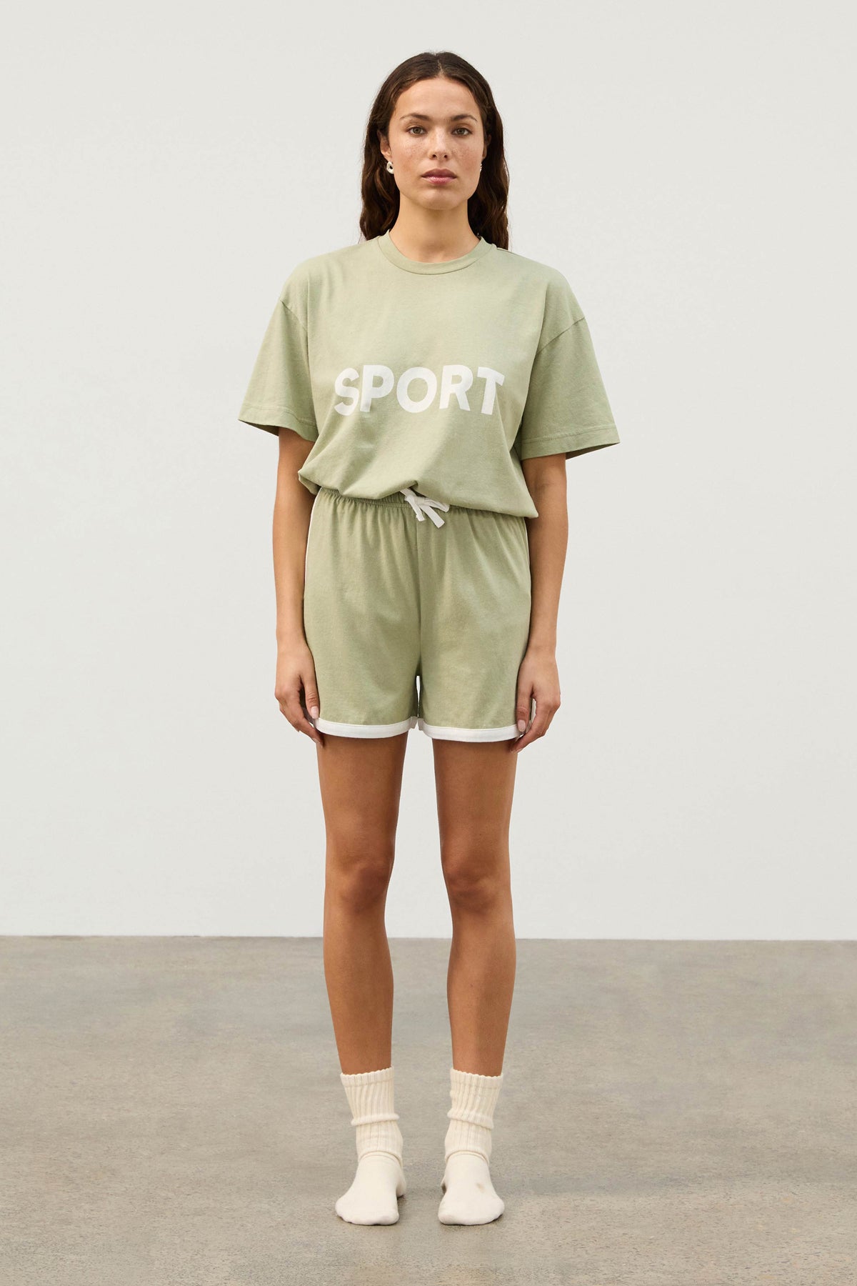 Organic Cotton Blend Sport Short - Eucalyptus