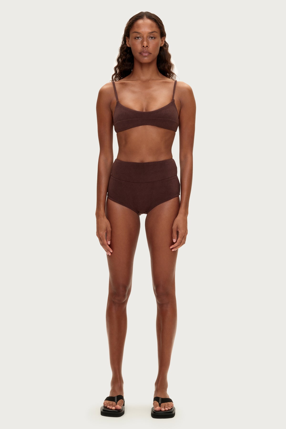 Towelling Boy Short - Chocolate