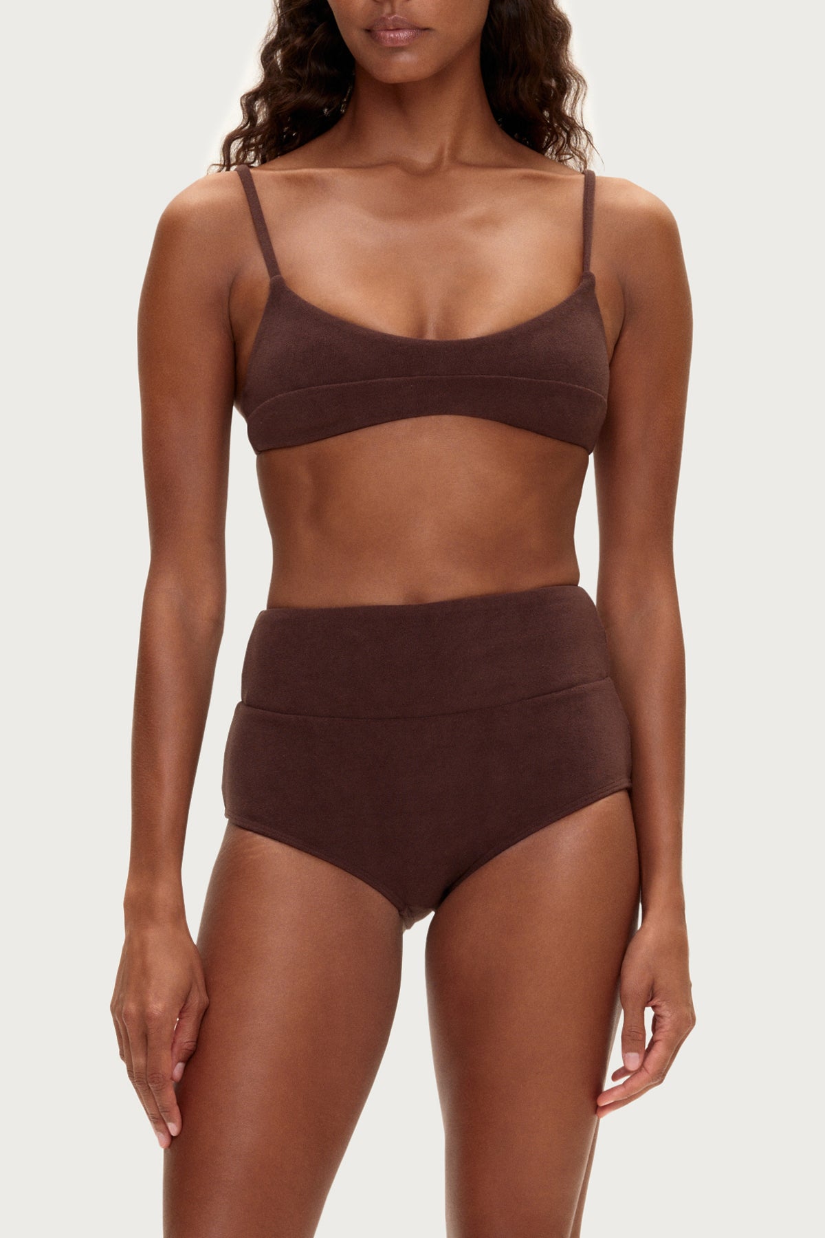 Towelling Boy Short - Chocolate