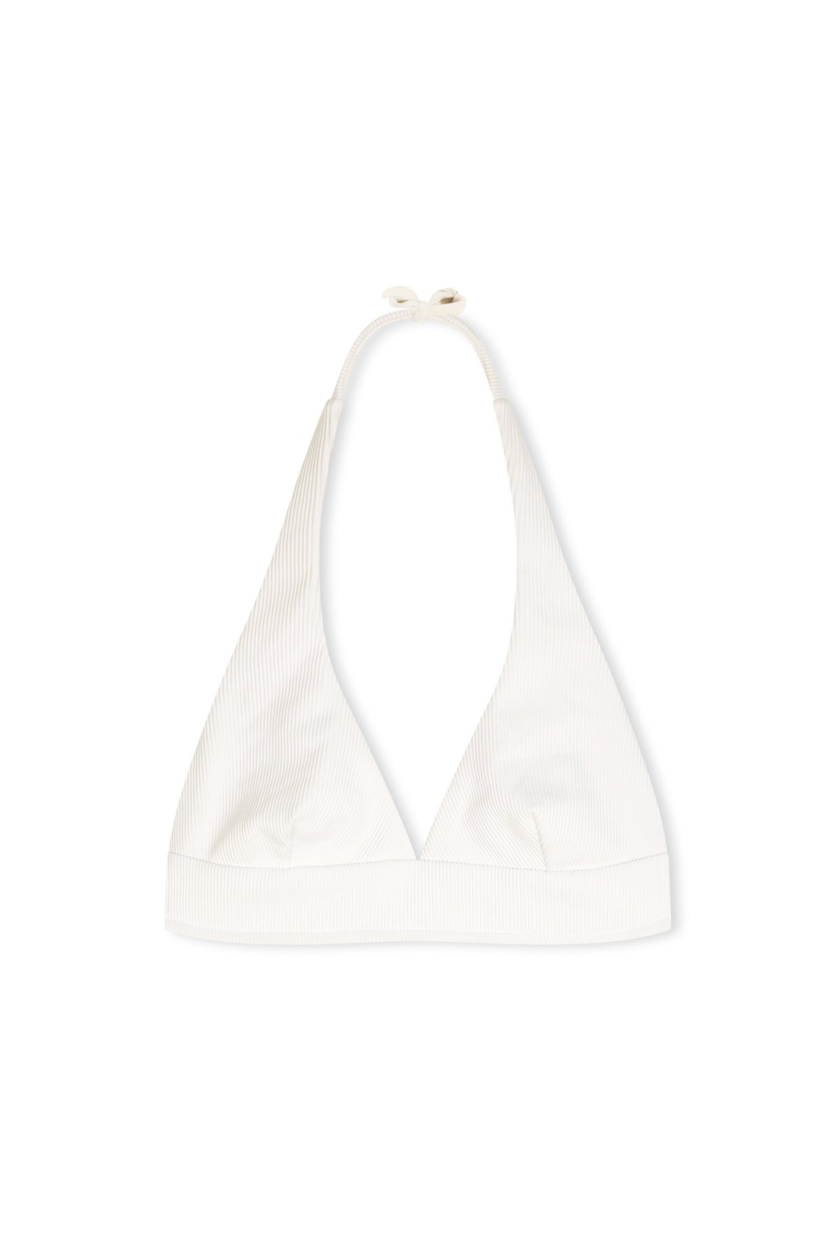 Signature Stripe Halter Top - White