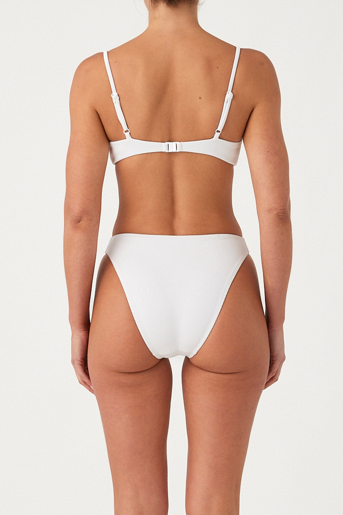 Signature Stripe High Cut Brief - White