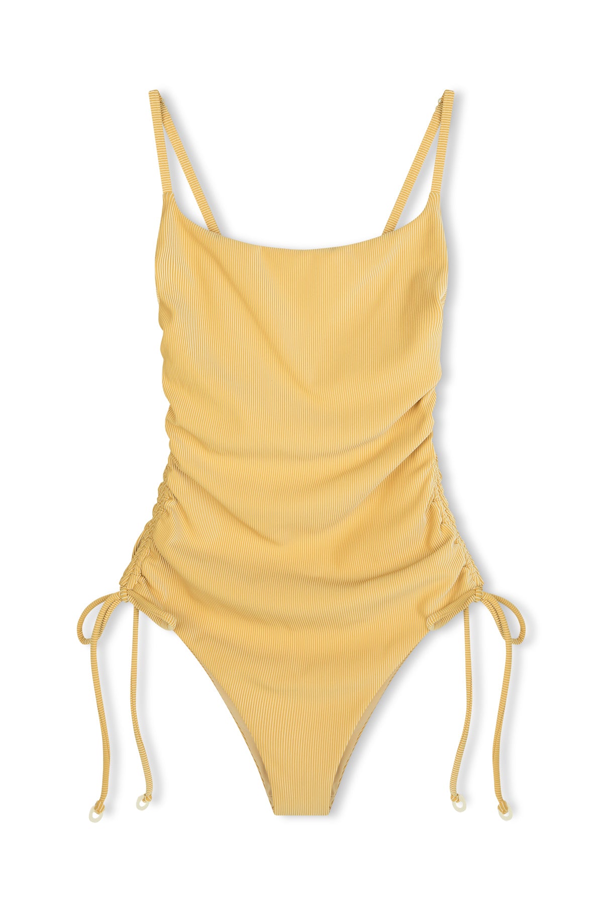 Signature Stripe Gathered One Piece - Marigold