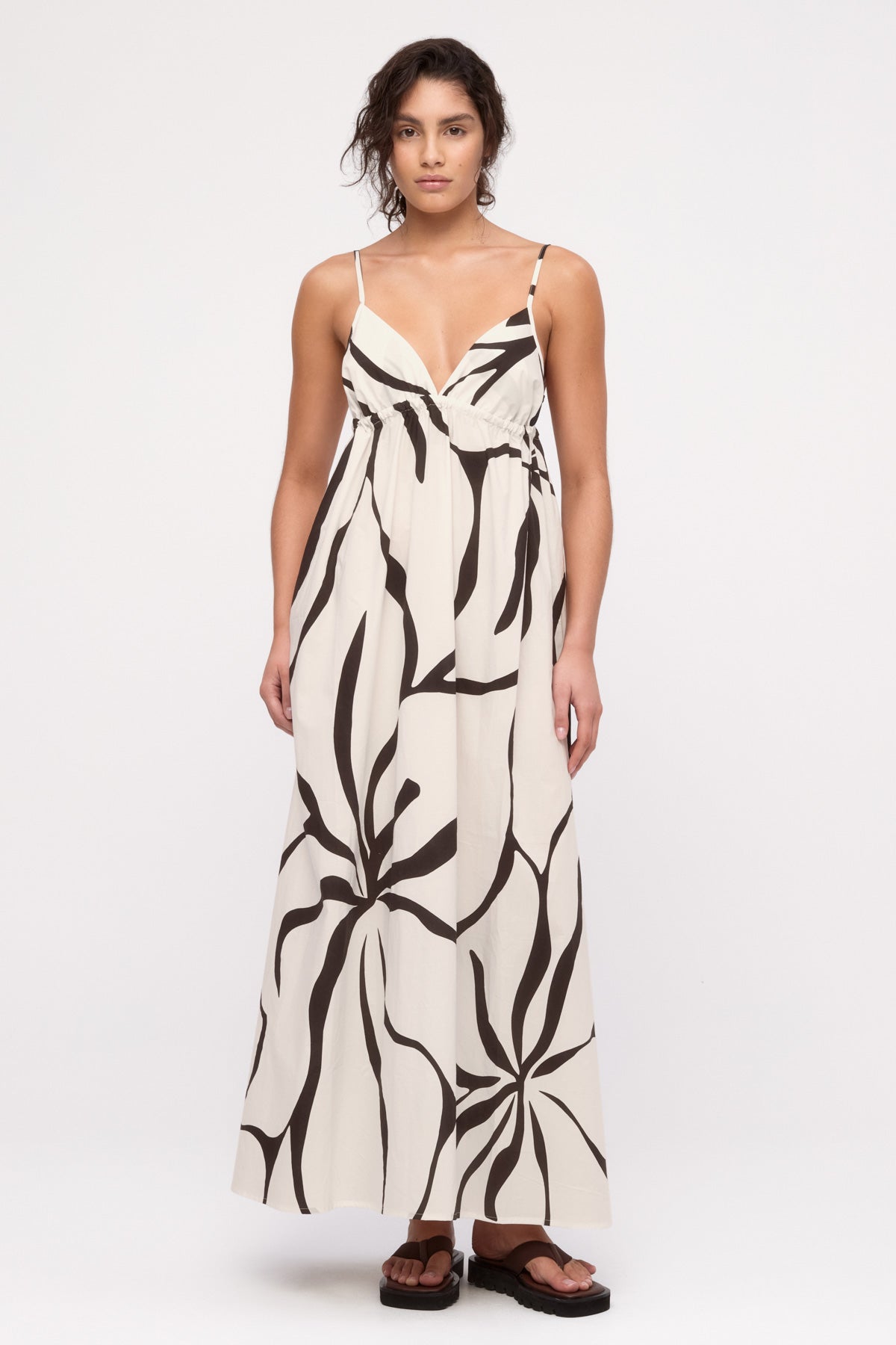 Cotton Dress - Cream Flower