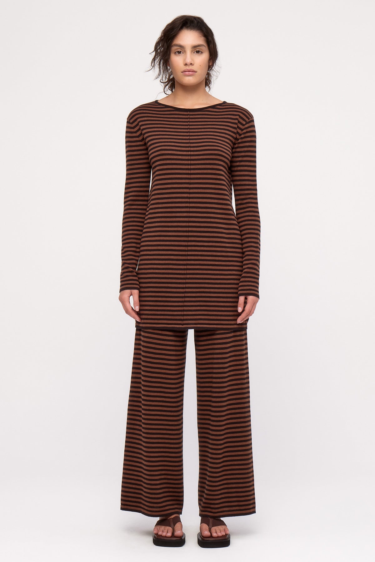 Knit Pant - Brown Stripe