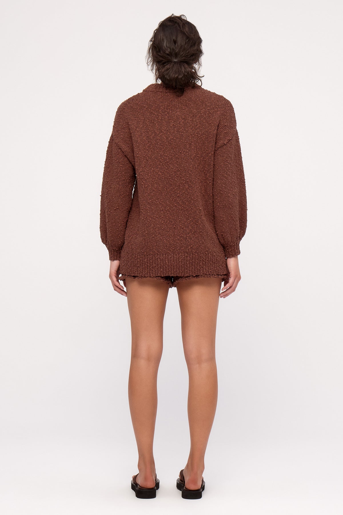 Boucle Knit Jumper - Carob