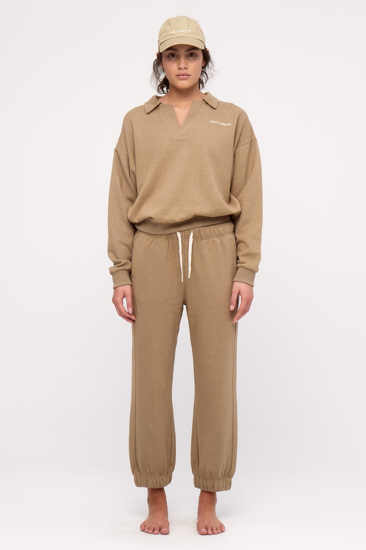 Collared Sport Sweatshirt - Olive