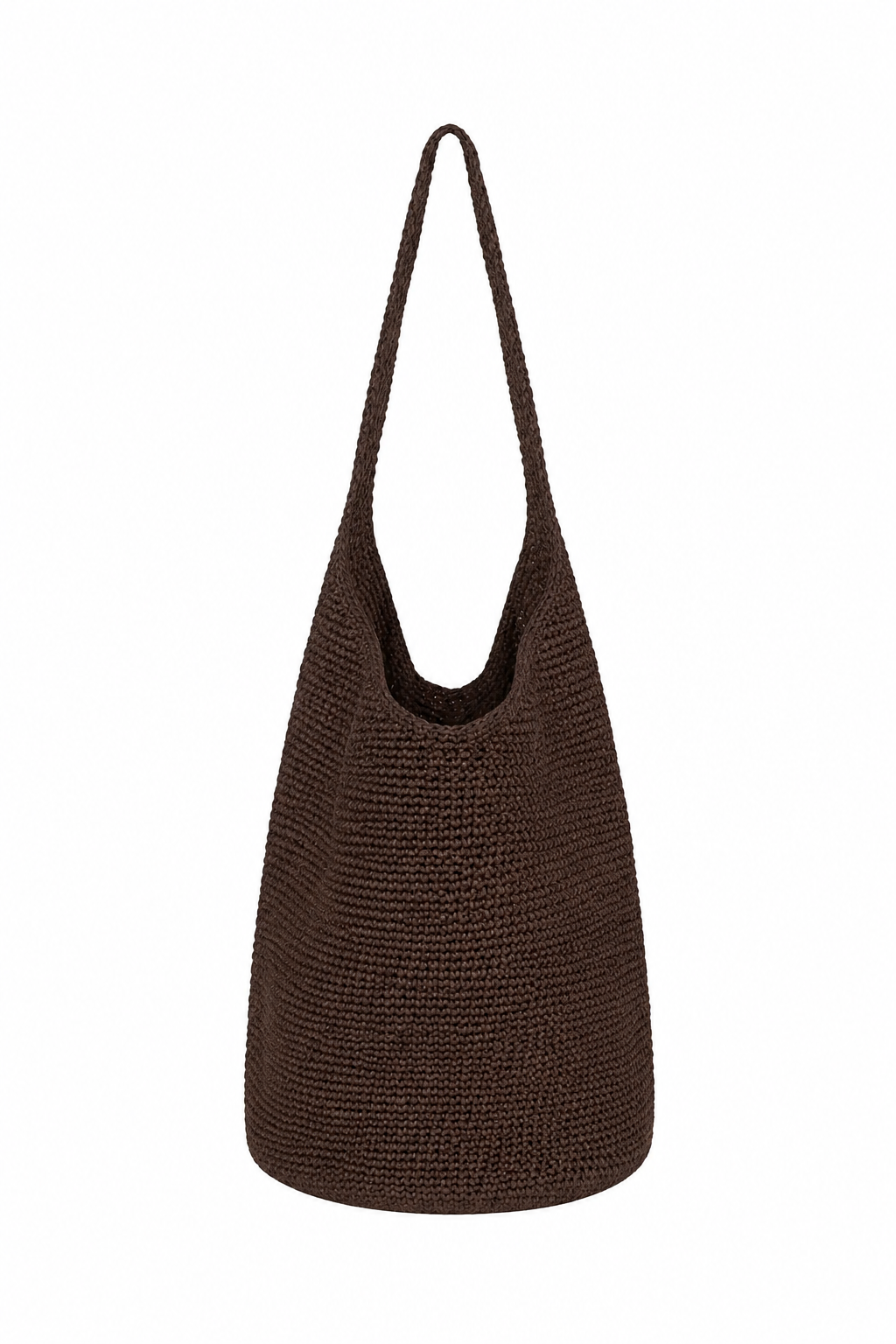 Raffia Bucket Bag - Walnut