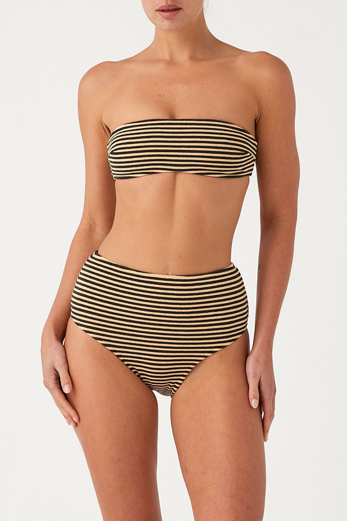 Towelling Full Brief - Black Stripe