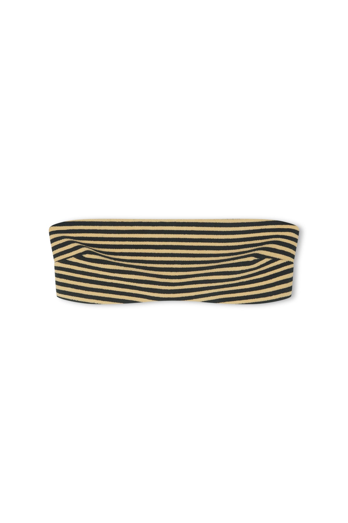 Towelling Bandeau Top - Black Stripe