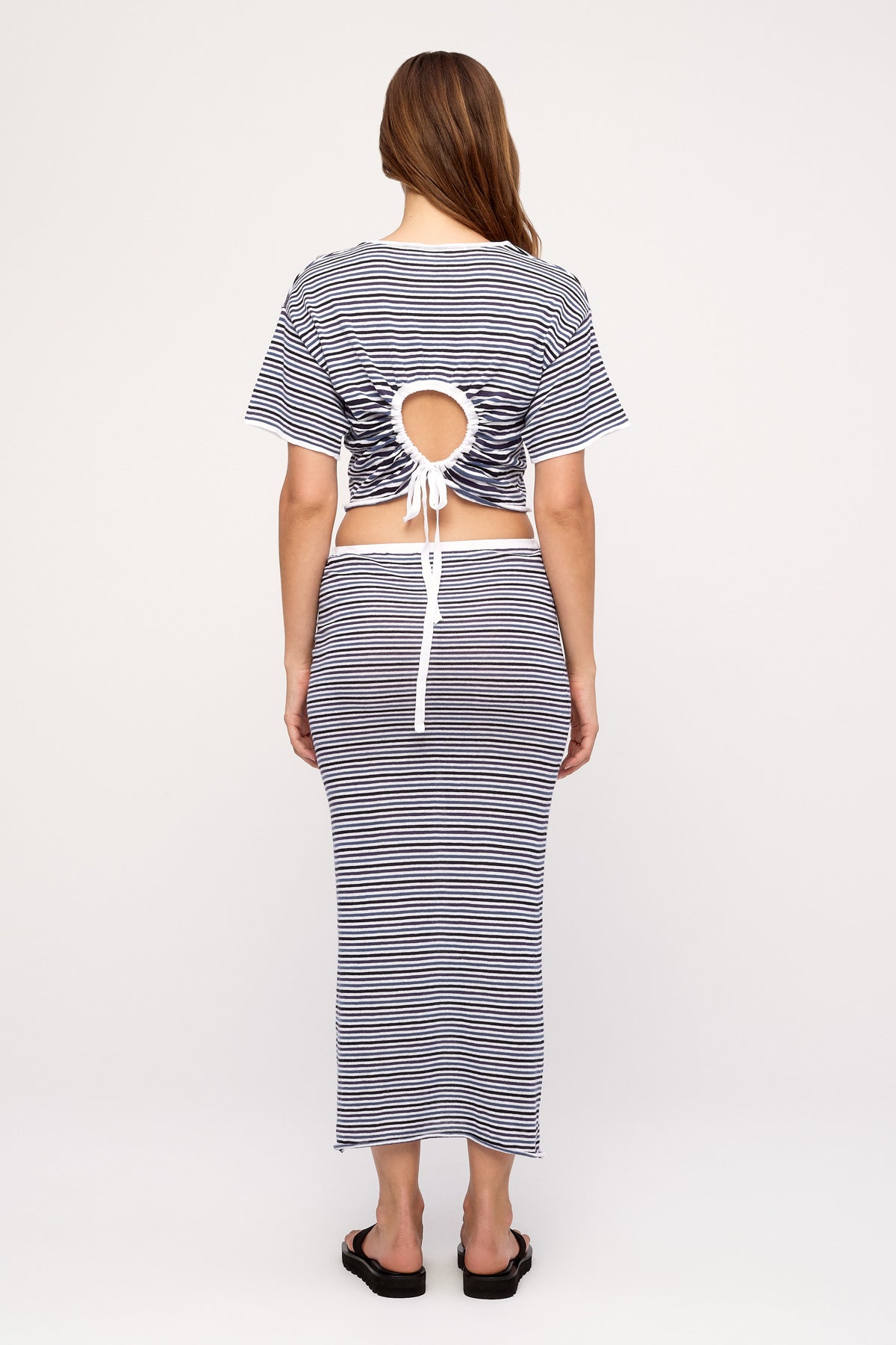 Knit Tie Tee - Blue Pin Stripe