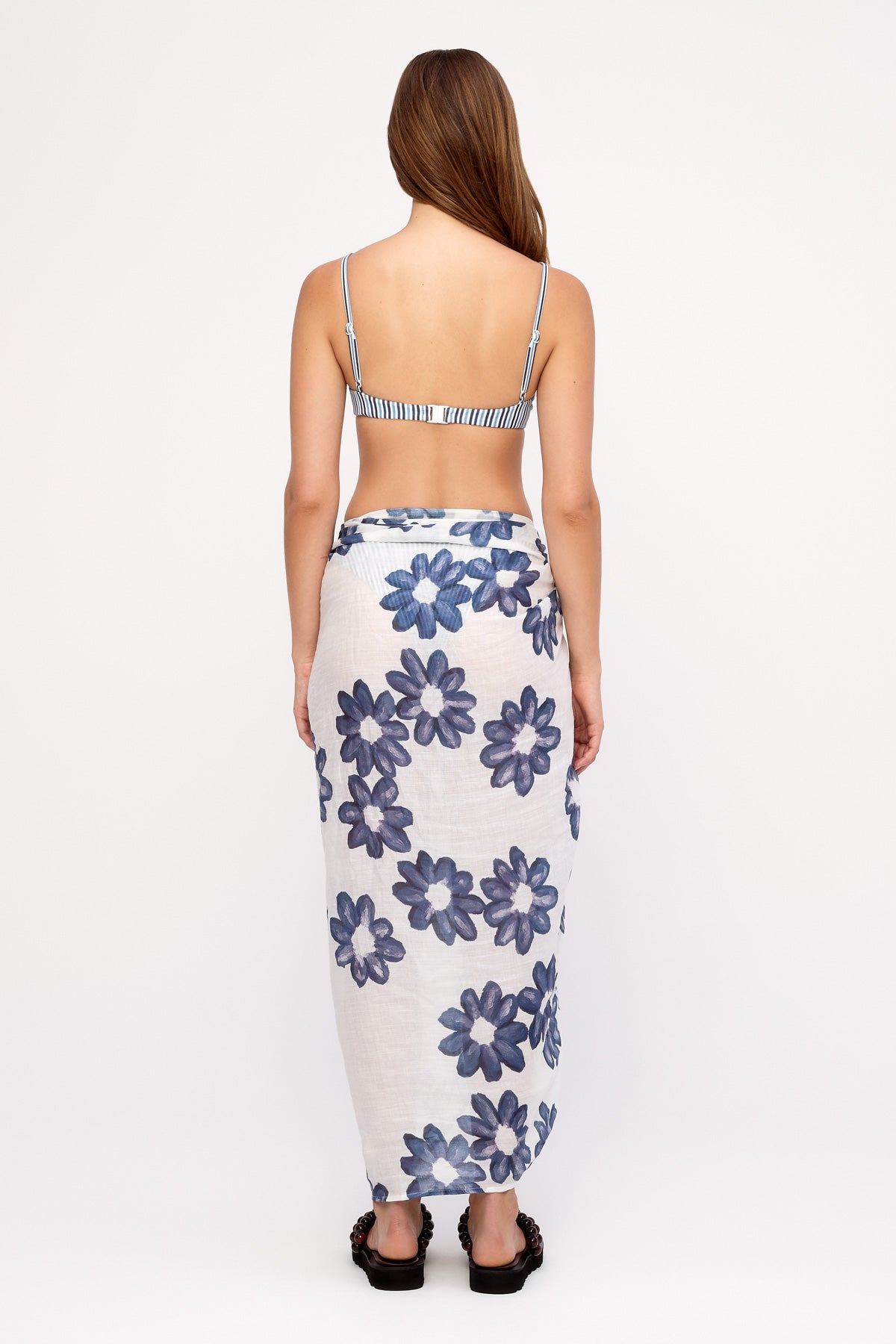 Ramie Sarong - Blue Flower