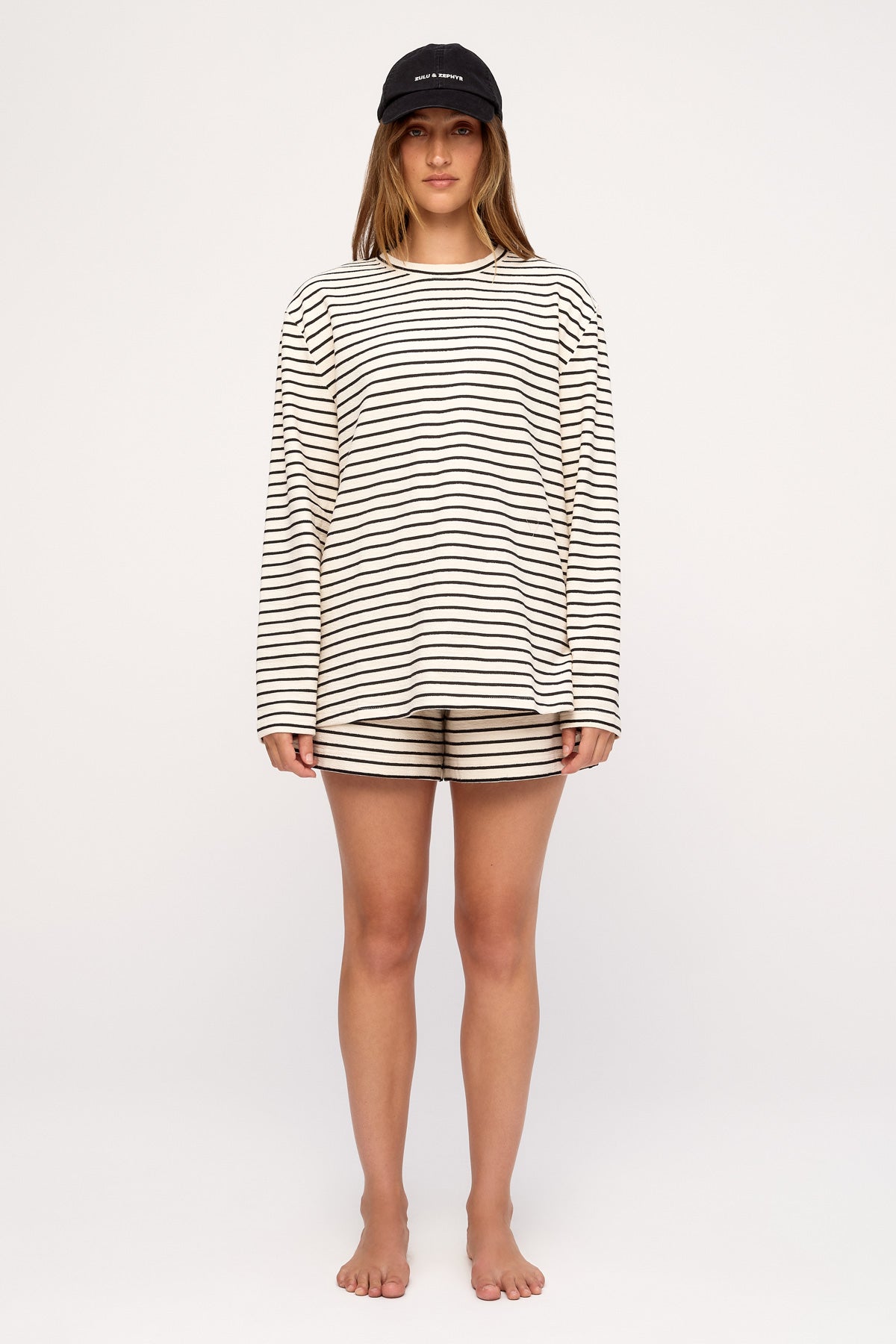Jersey Long Sleeve Top - Black Stripe