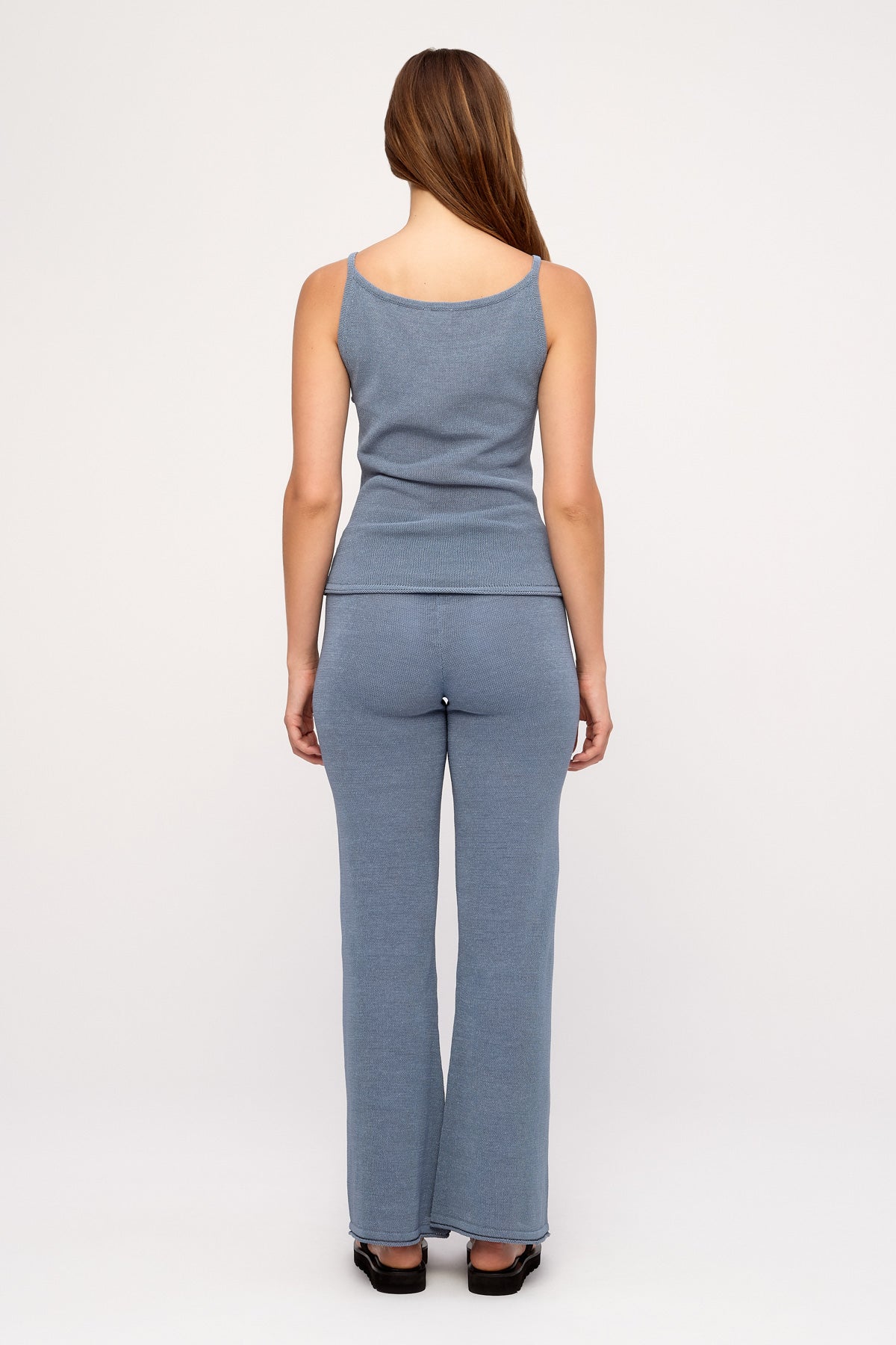 Textured Knit Tank - Denim Blue