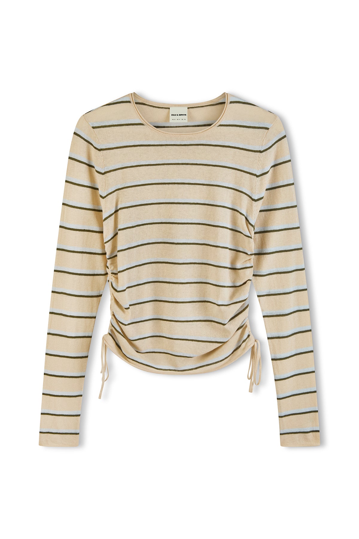 Linen Cotton Knit Top - Husk Stripe