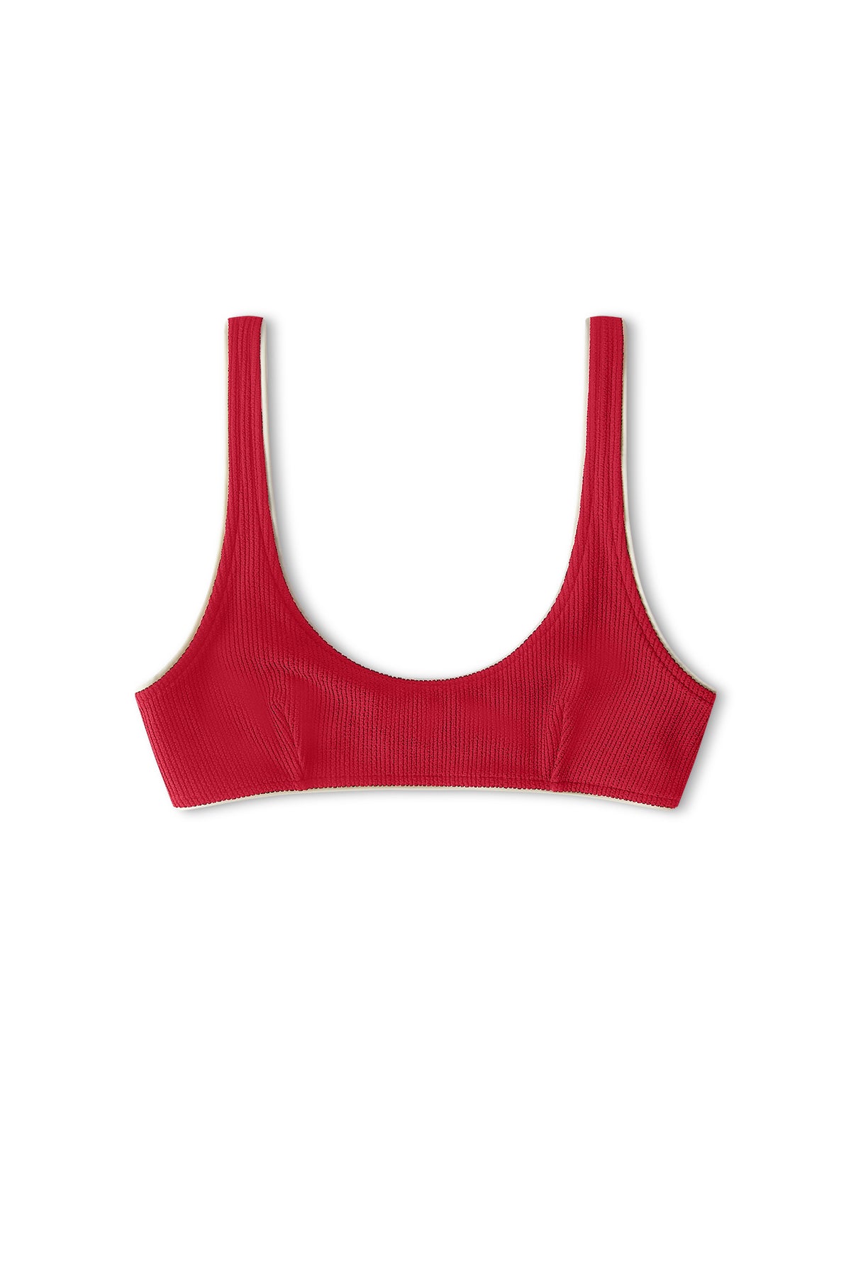 Crinkle Scoop Bralette Top - Cherry Red