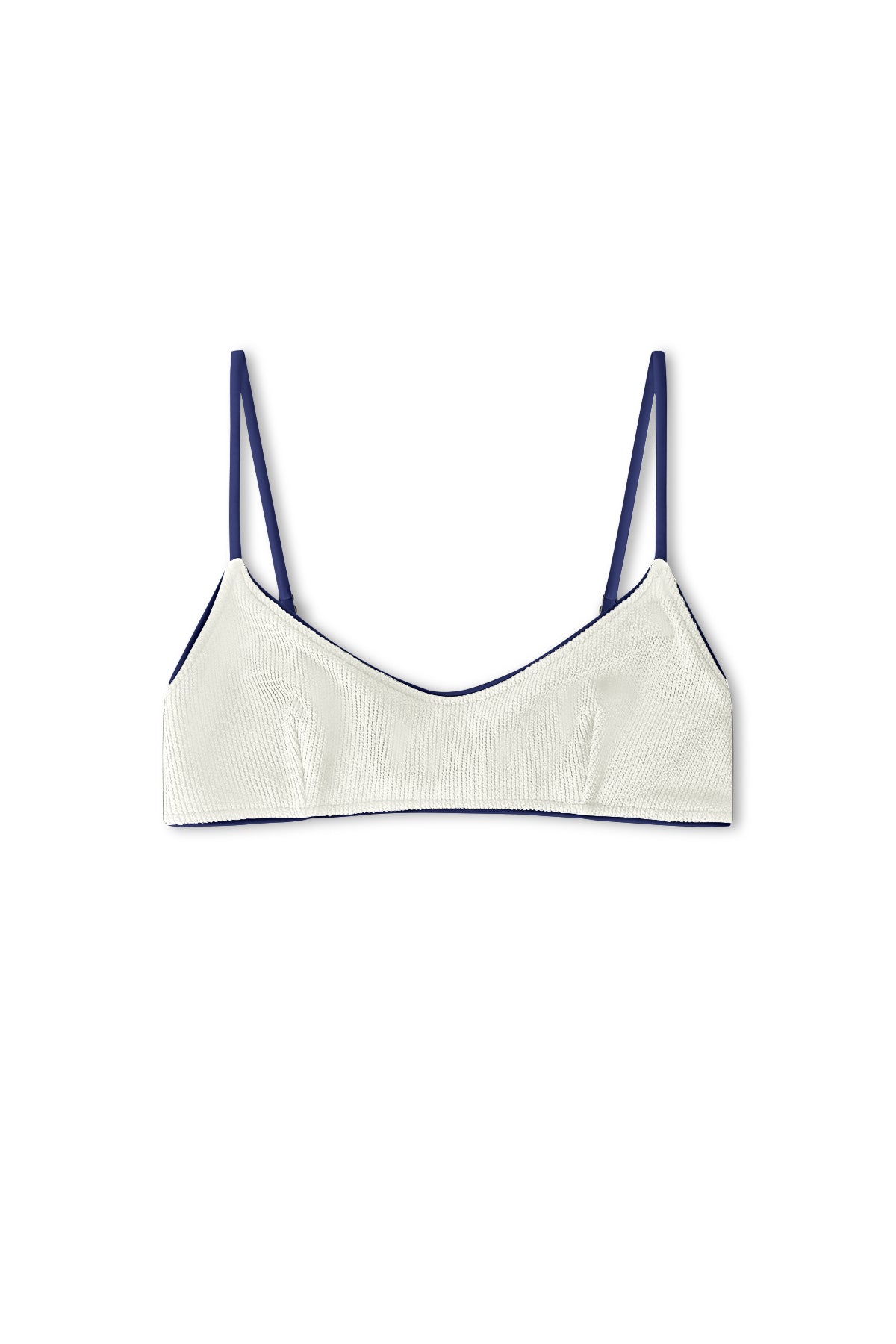 Crinkle Minimal Bralette Top - Coconut