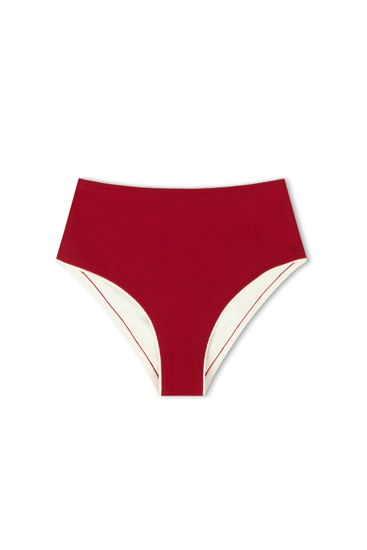 Crinkle High Full Brief - Cherry Red