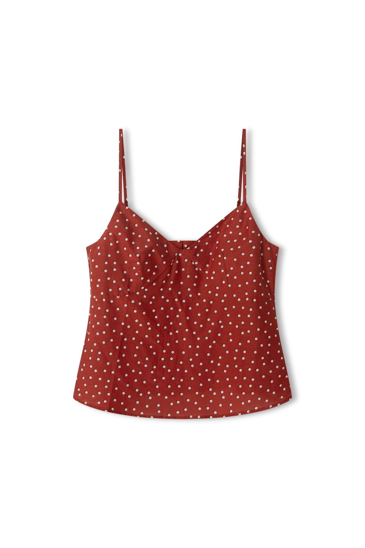 Cotton Silk Cami Top - Red Spot