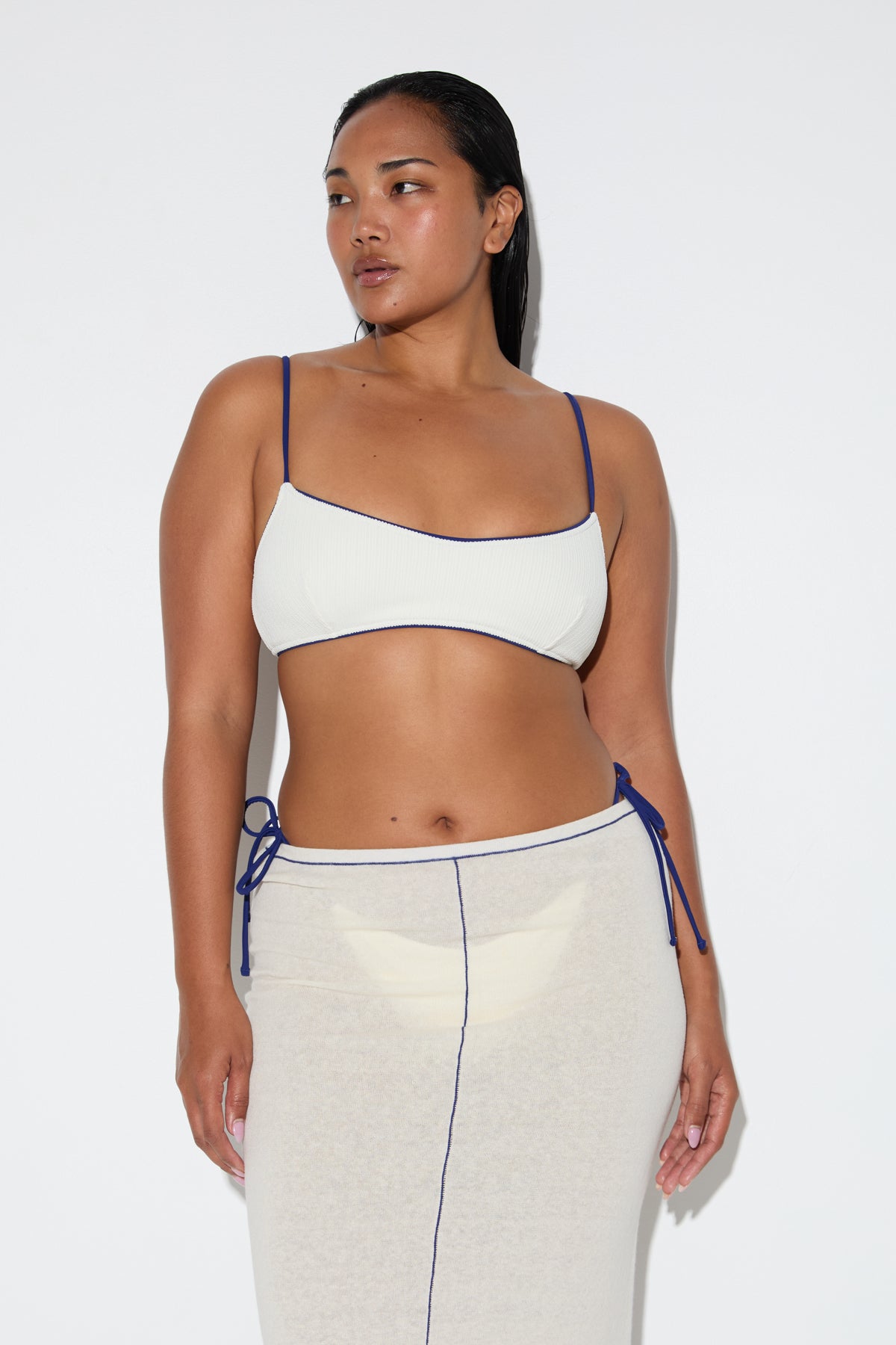 Crinkle Minimal Bralette Top - Coconut