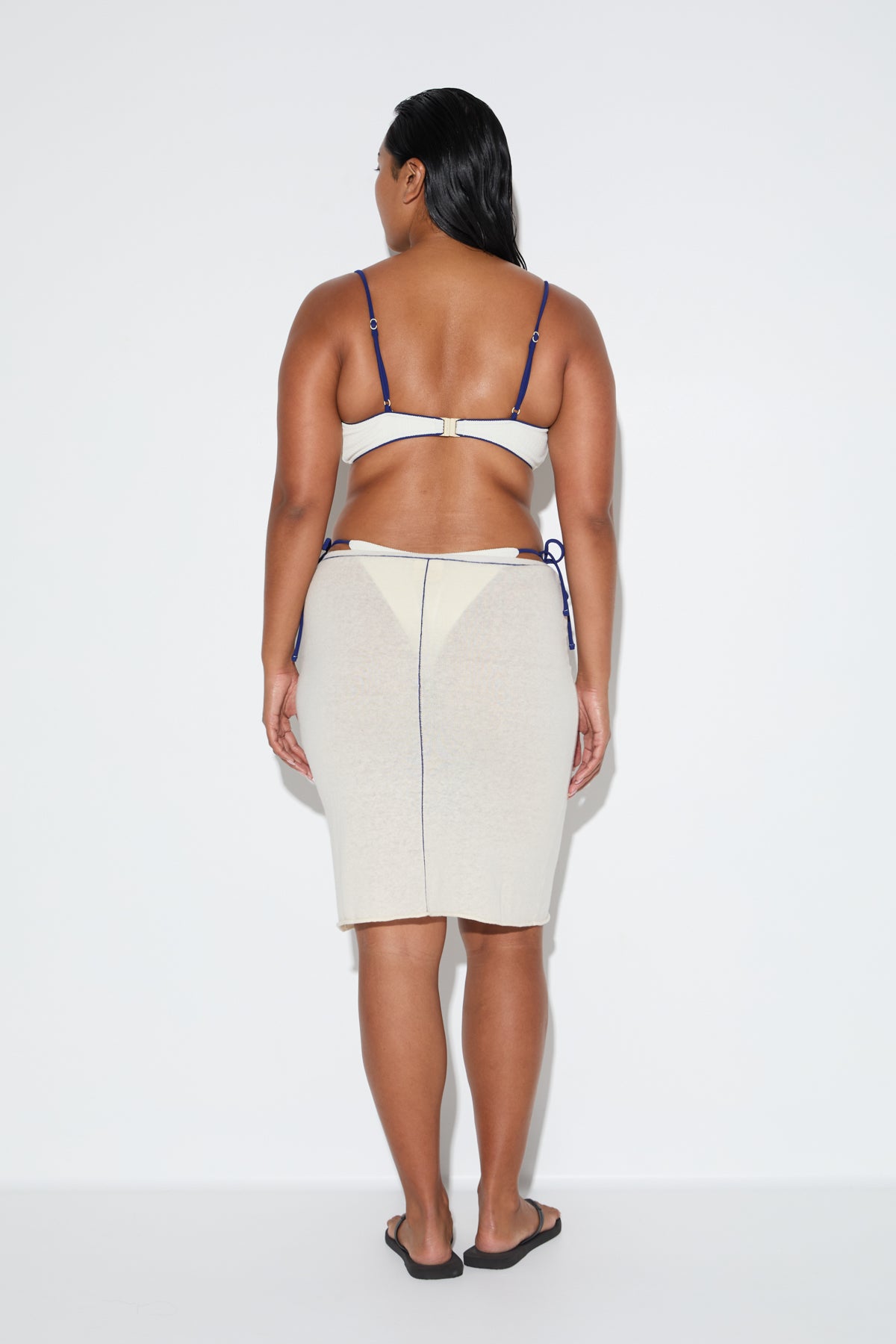 Soft Contrast Knit Skirt - Coconut