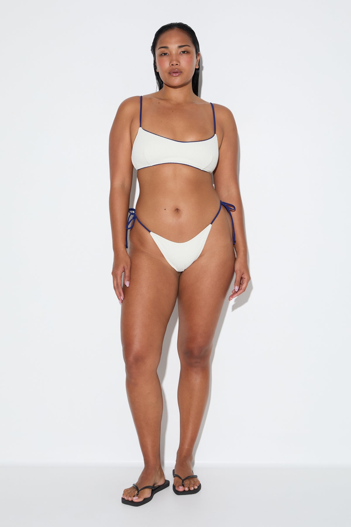 Crinkle Minimal Bralette Top - Coconut