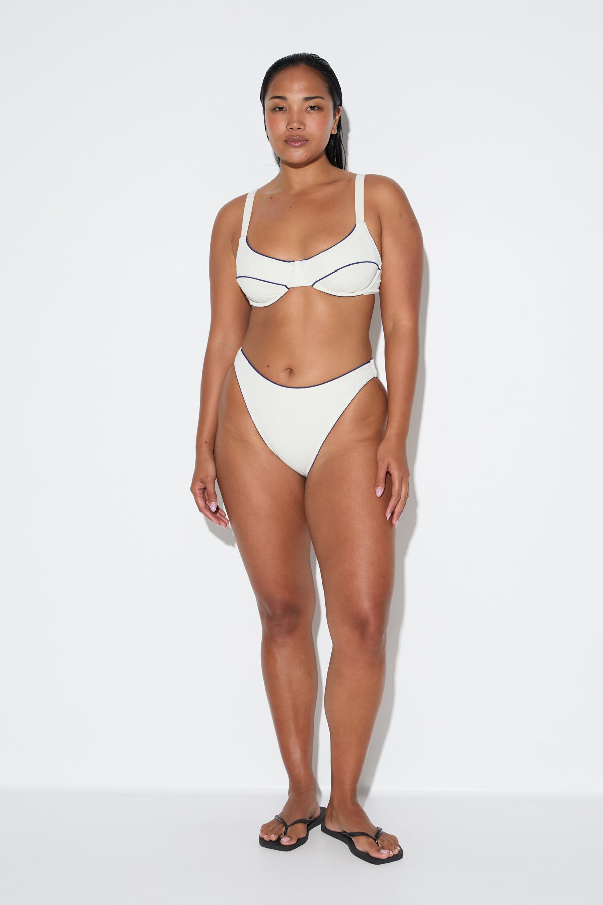 Crinkle Adjustable Bra Cup Top - Coconut
