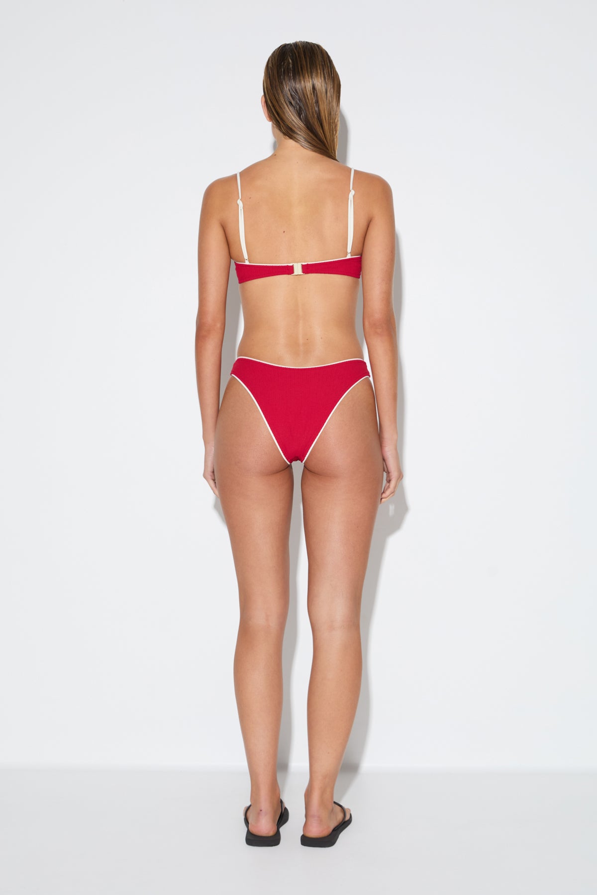 Crinkle Curve Brief - Cherry Red