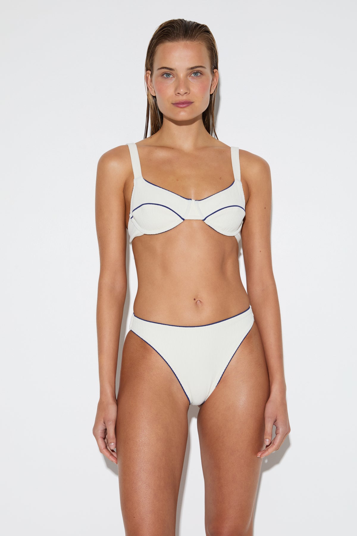 Crinkle Adjustable Bra Cup Top - Coconut