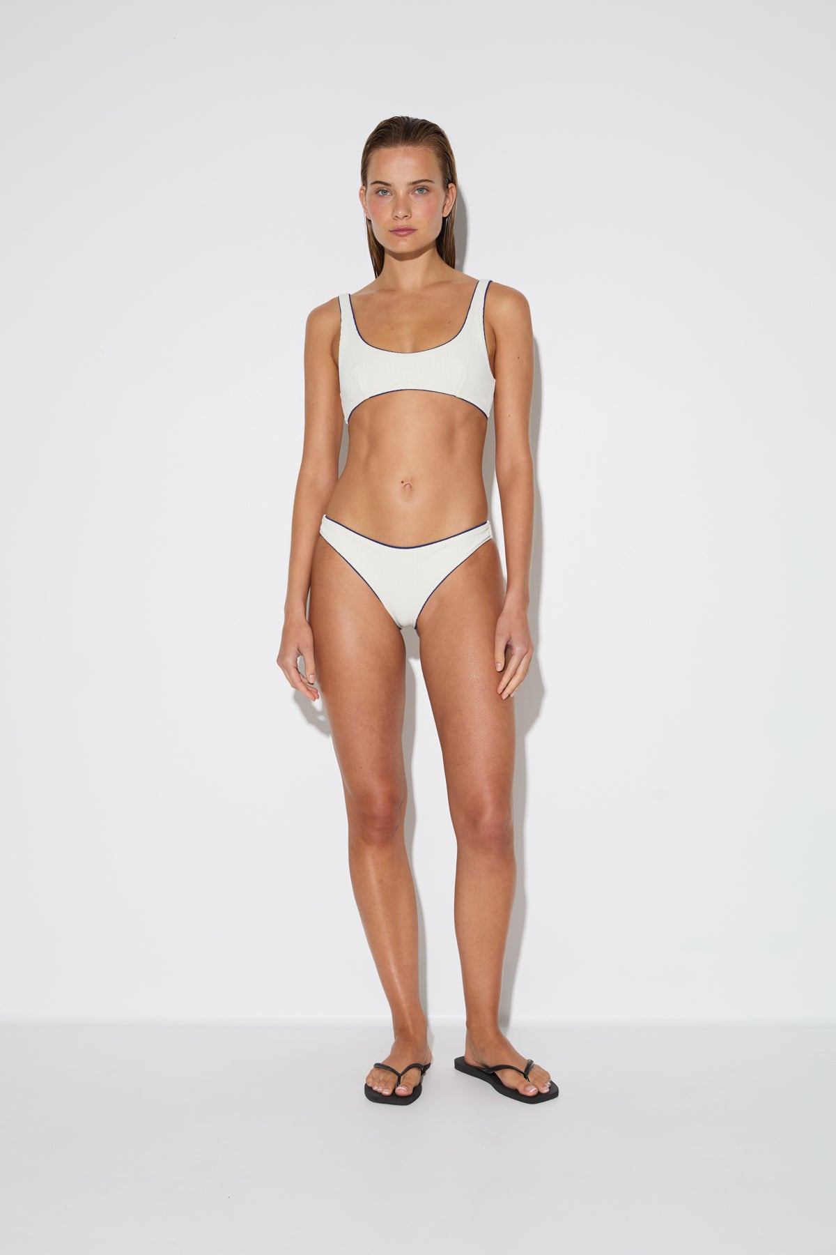 Crinkle Scoop Bralette Top - Coconut