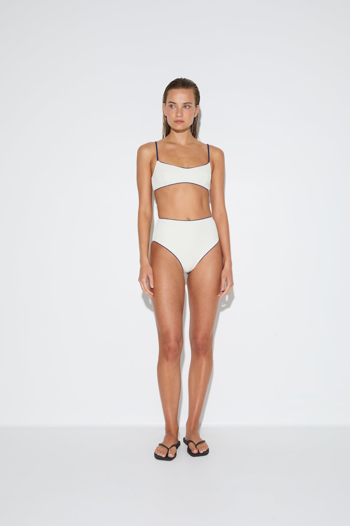 Crinkle Minimal Bralette Top - Coconut