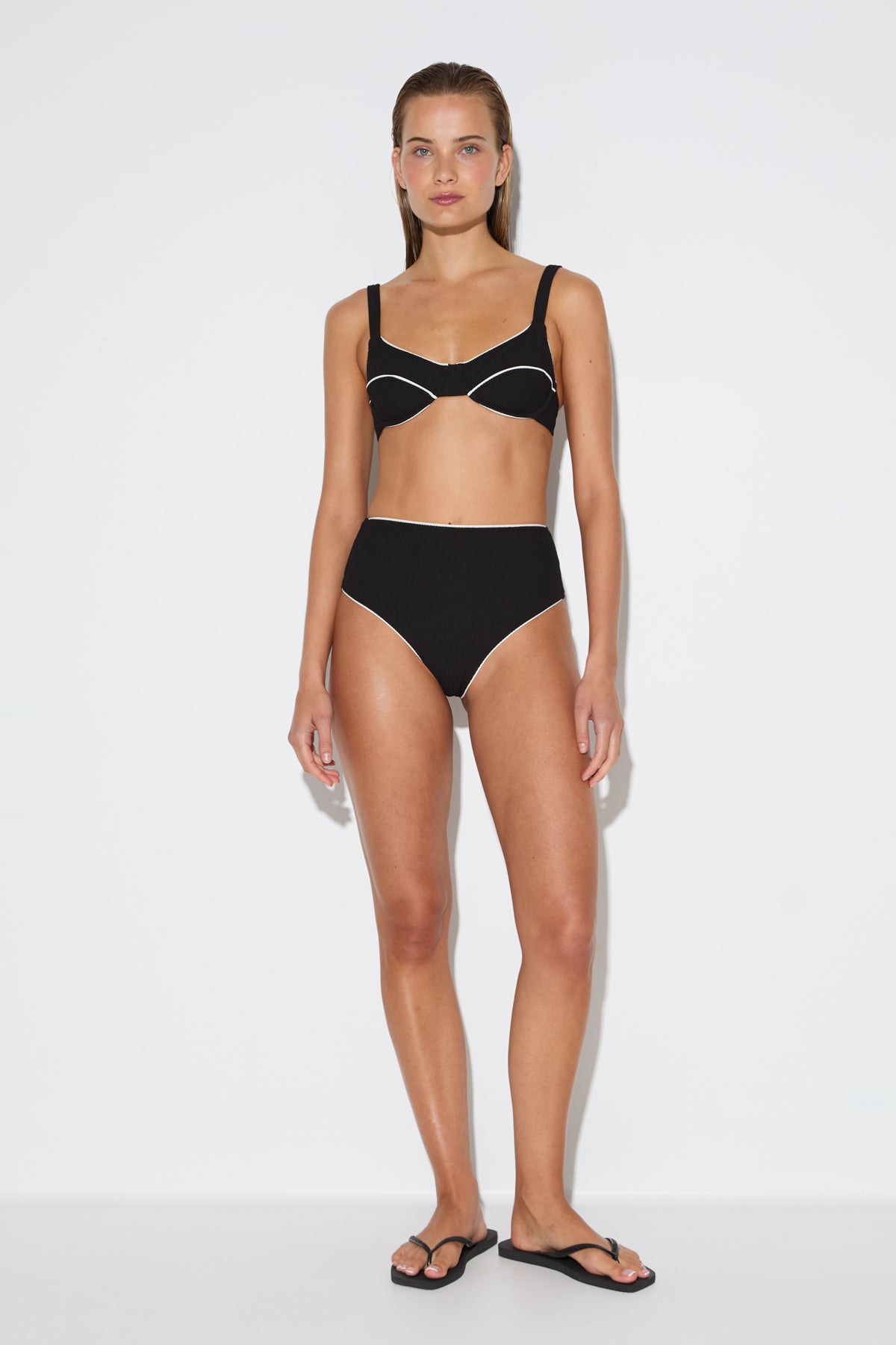 Crinkle High Full Brief - Black