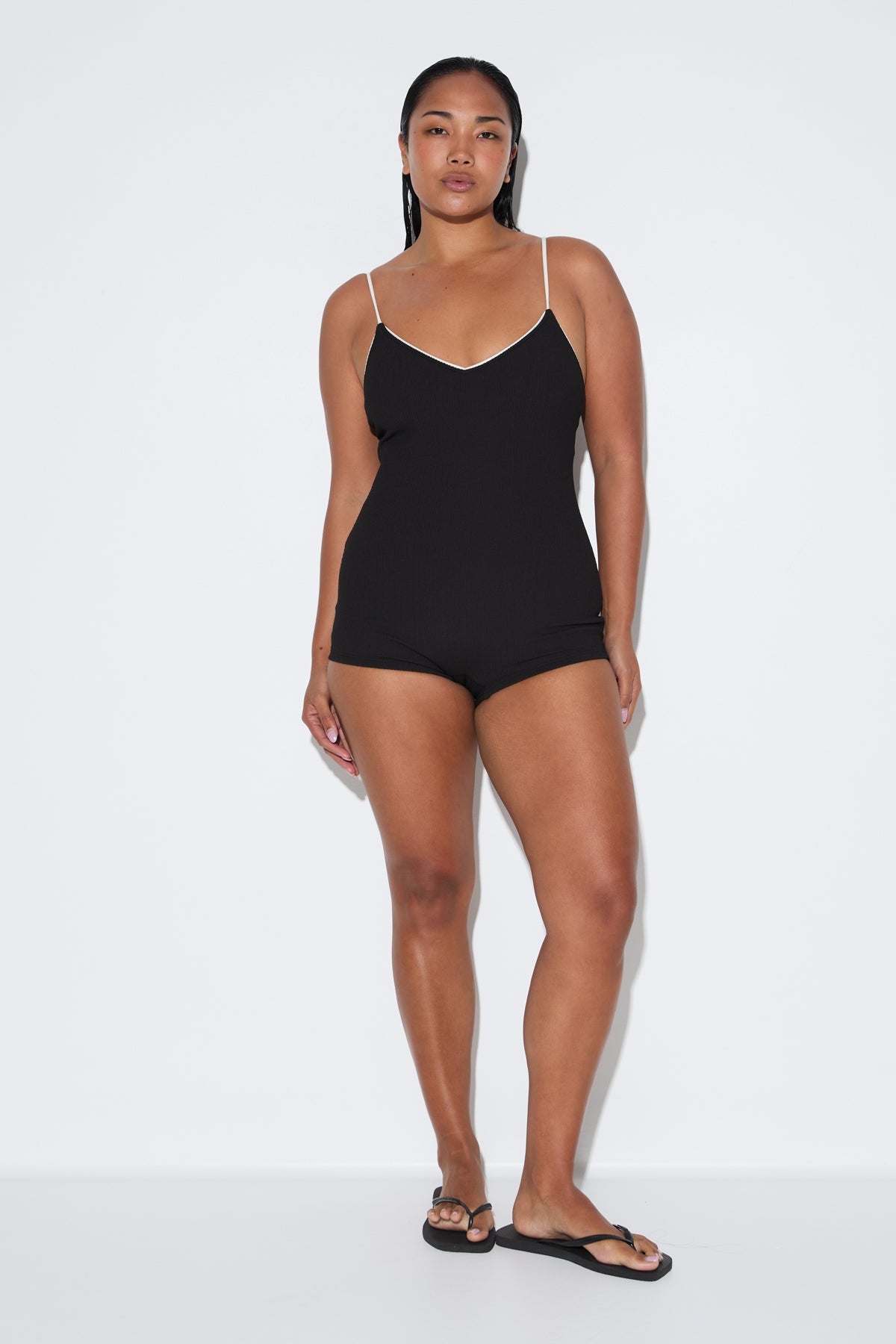 Crinkle Bodysuit - Black