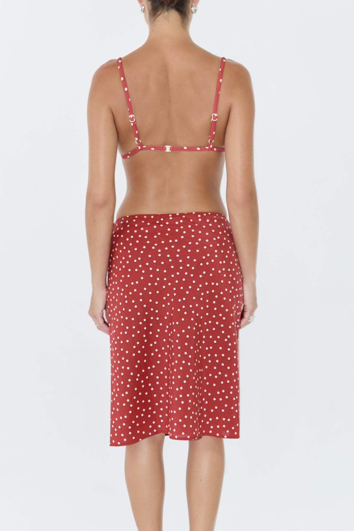 Cotton Silk Skirt - Red Spot