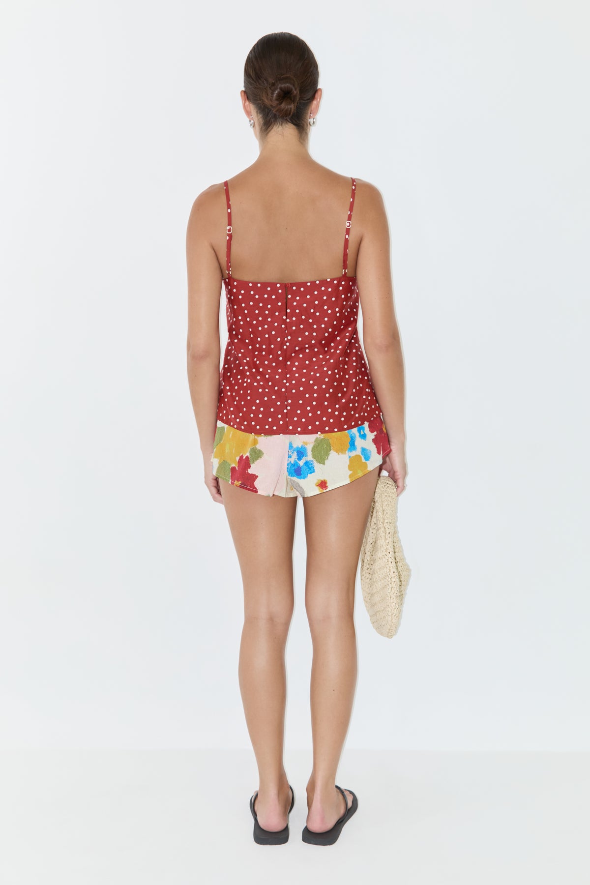 Cotton Silk Cami Top - Red Spot