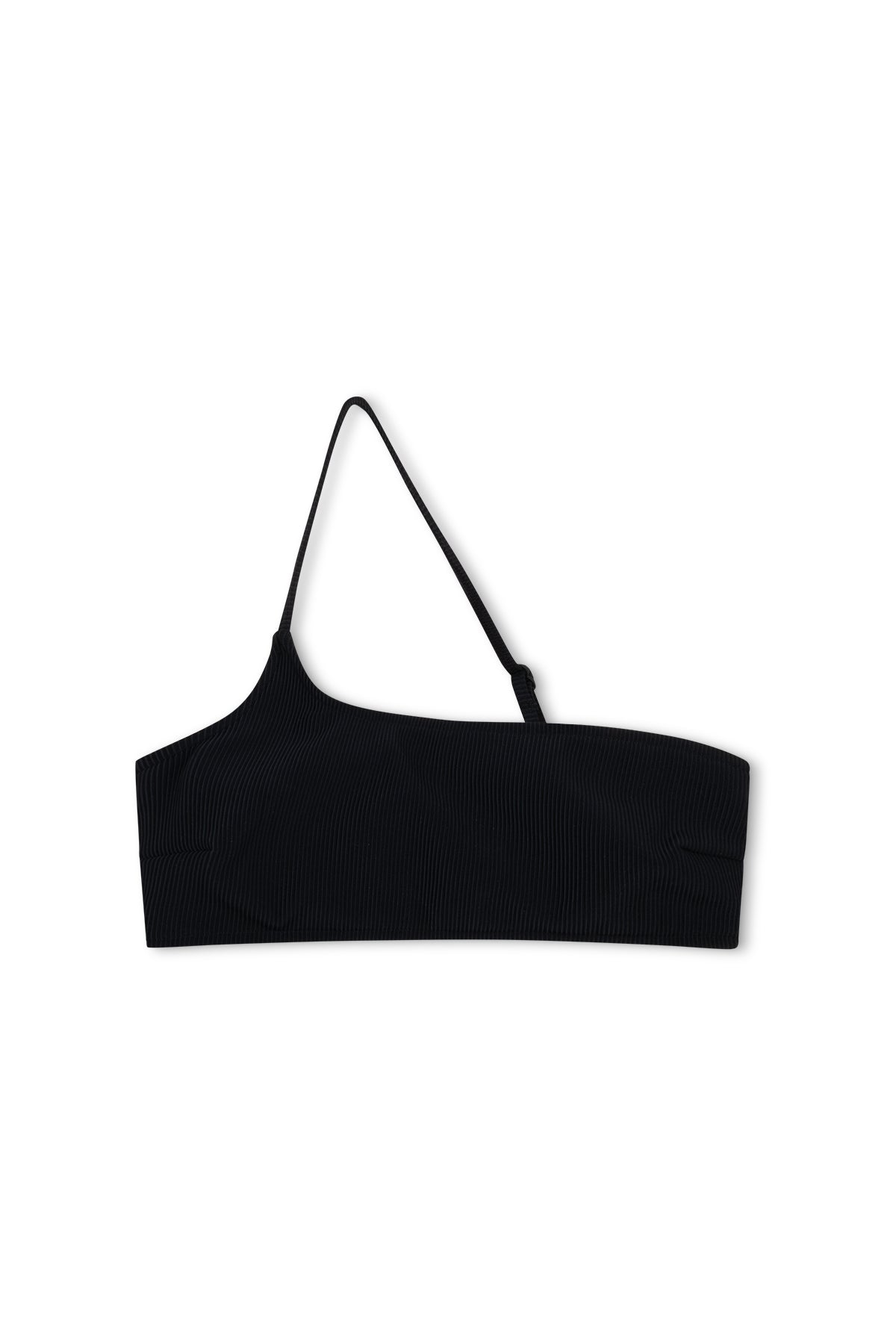 Signature Stripe One Shoulder Bralette - Black