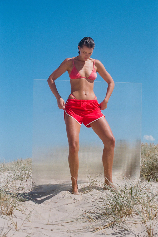 Signature Eco Nylon Retro Short - Chilli Red