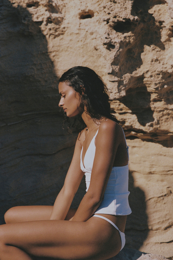 Signature Stripe Tankini - White