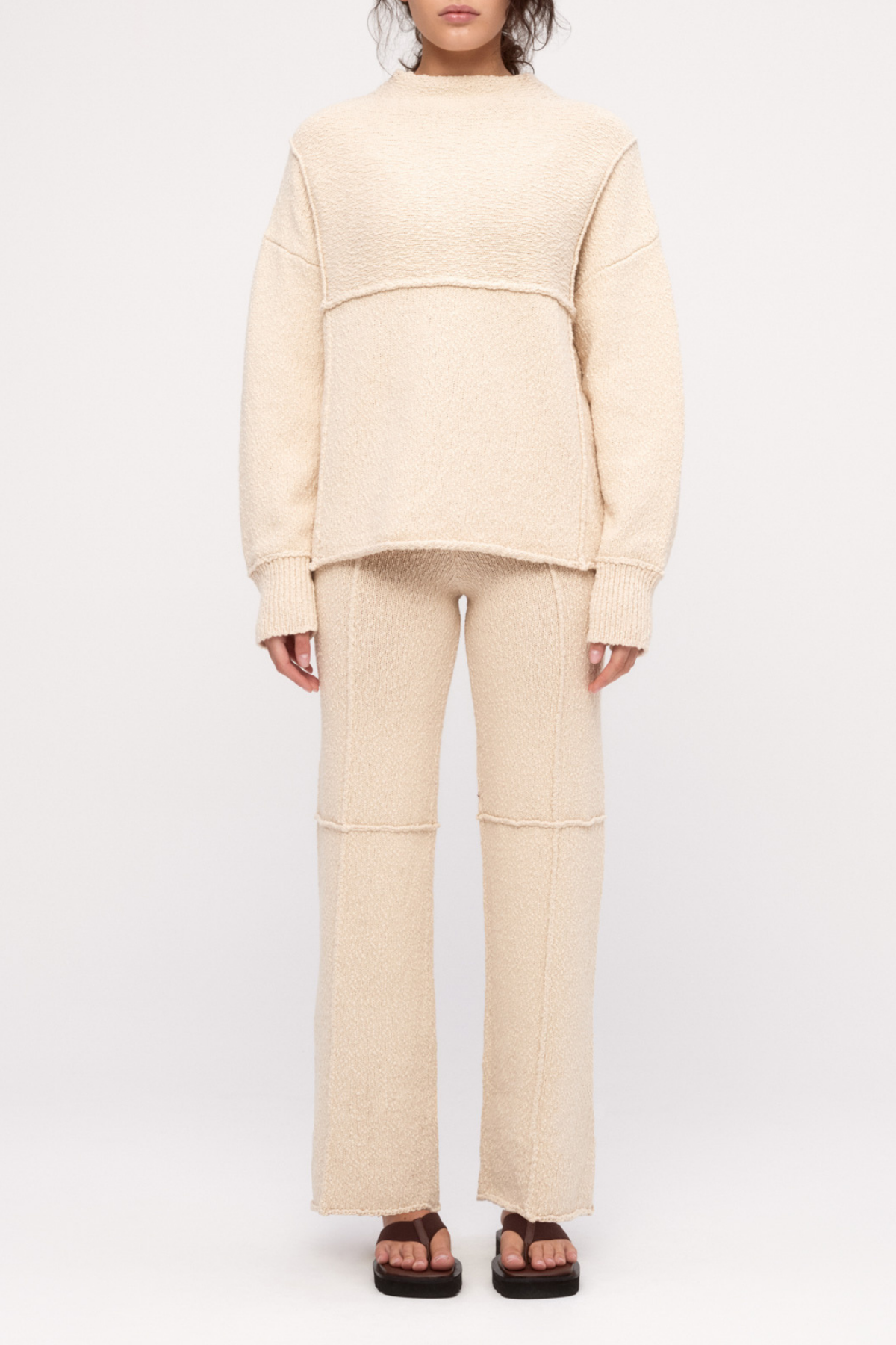 Boucle Knit Pant - Coconut