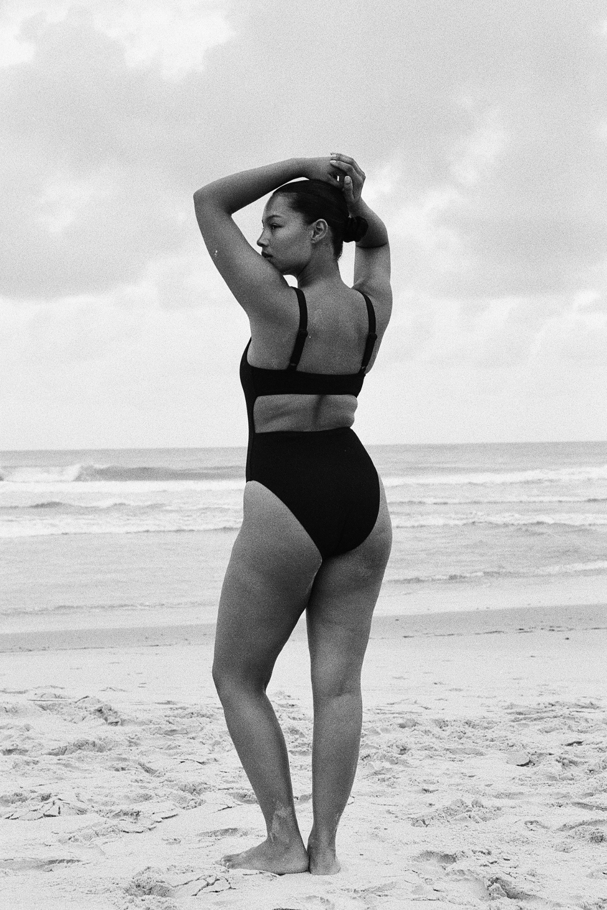 Signature Stripe Bikini One Piece - Black