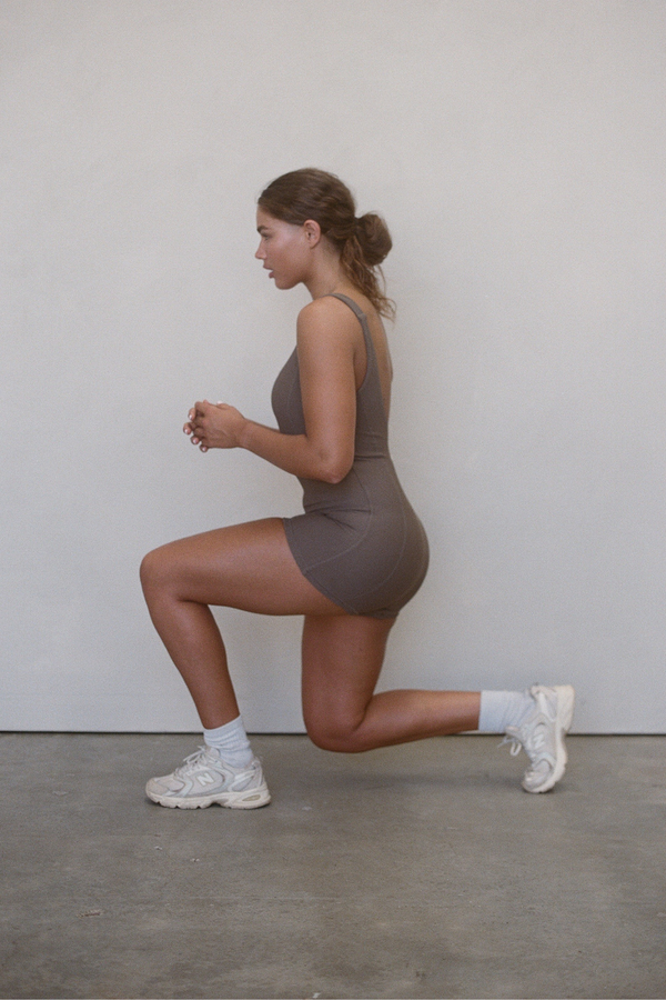 Waffle Panelled Bodysuit - Carob