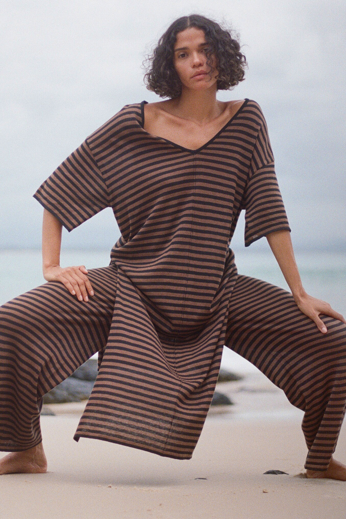 Knit Dress - Brown Stripe