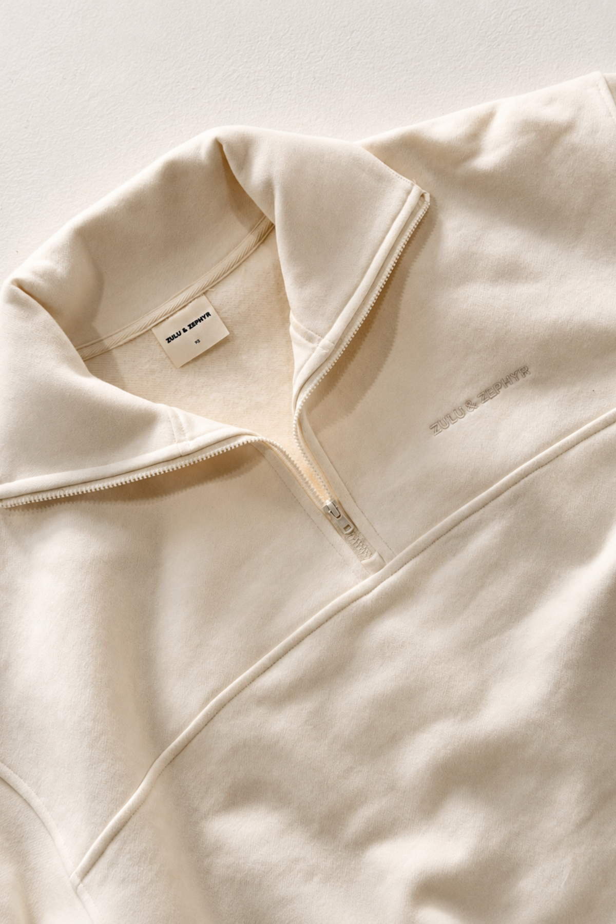 Fleece Sport Sweat Shirt - Cream