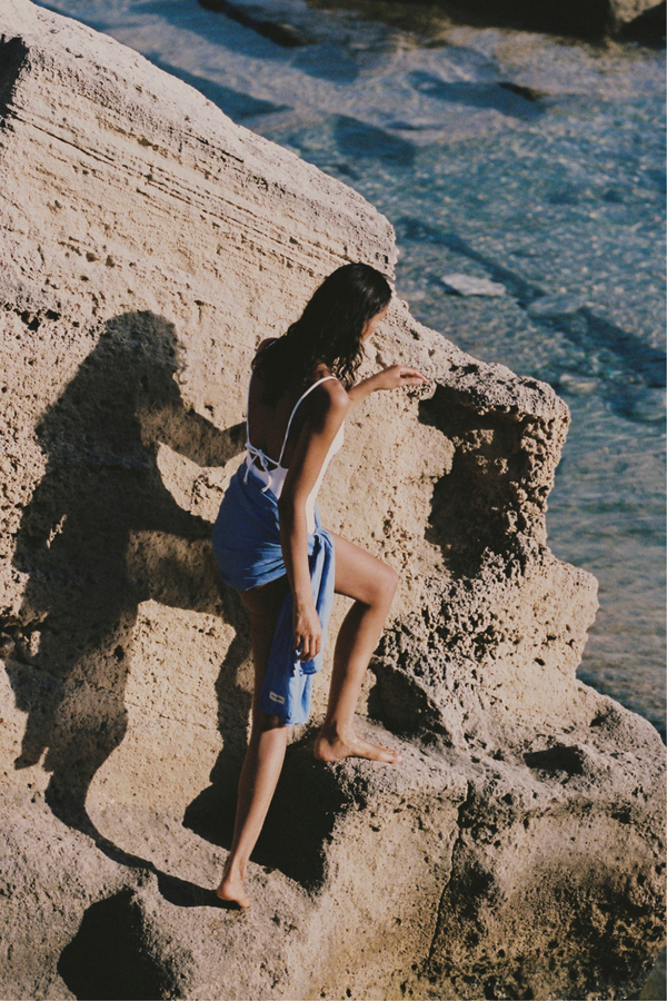 Signature Stripe Tie One Piece - White