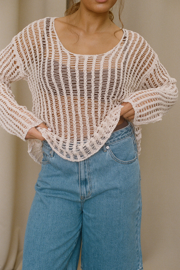 Natural Lattice Knit Jumper