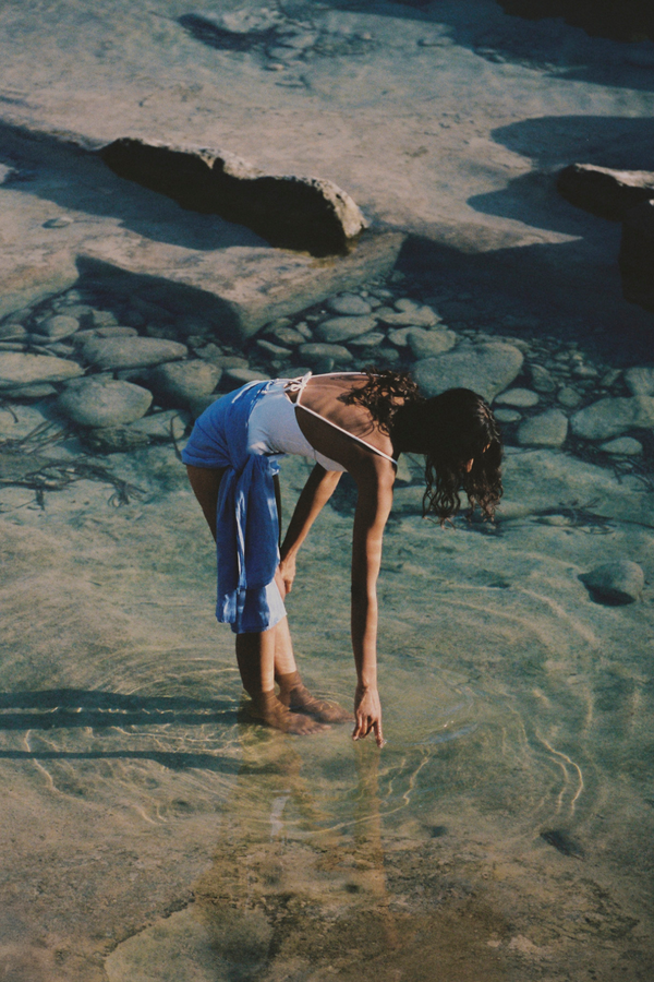 Signature Stripe Tie One Piece - White