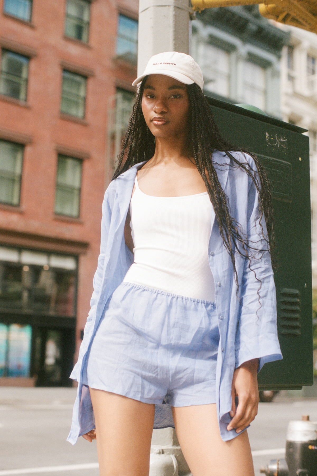 Signature Ramie Short - Sky