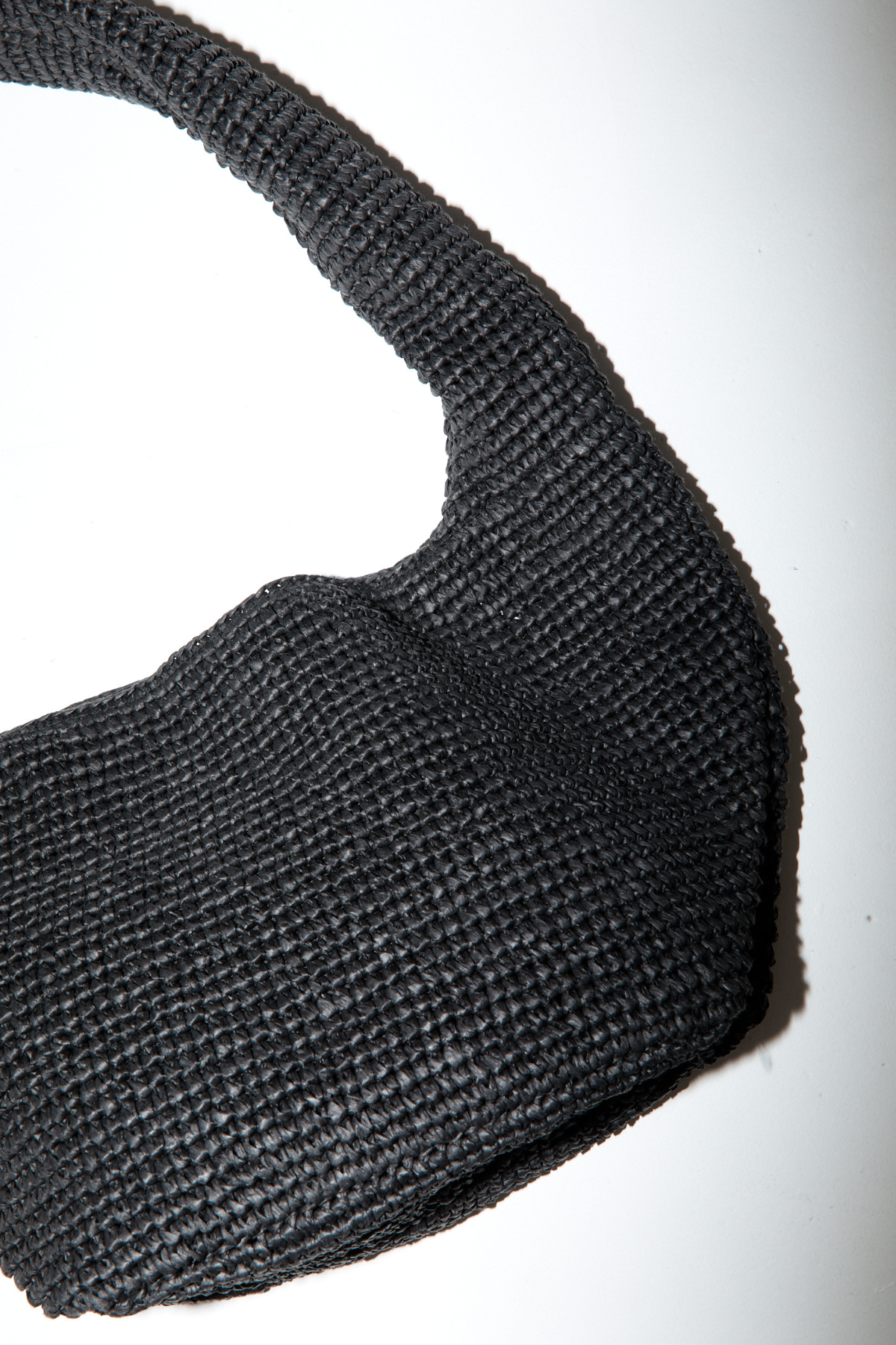 Woven Shoulder Bag - Black