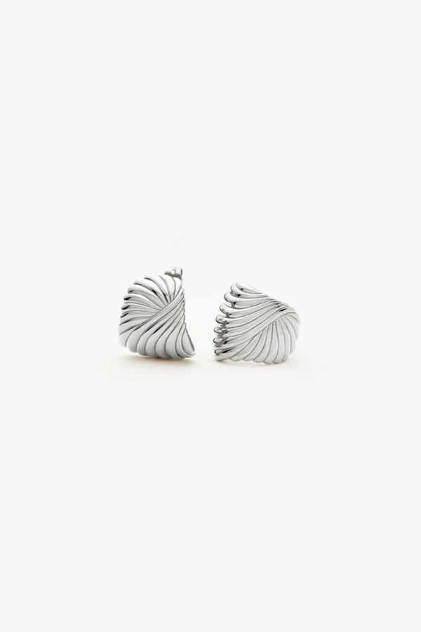 Ripple Stud Earrings - Silver