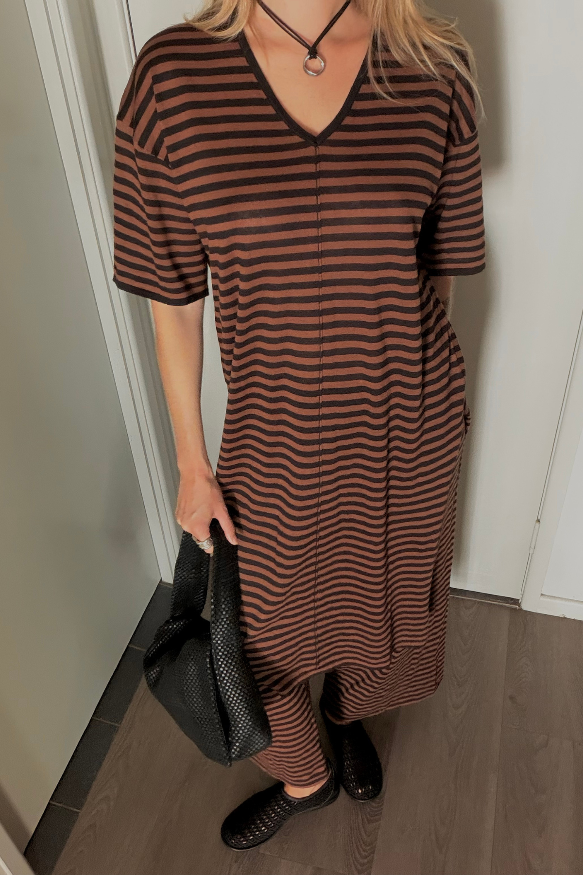 Knit Dress - Brown Stripe